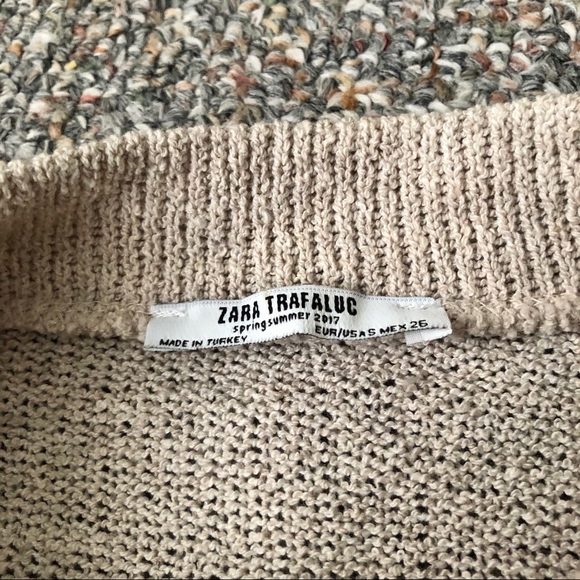 Zara Cream V Neck Choker Knit Sweater donating soon - Picture 3 of 4
